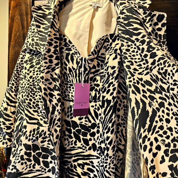 Animal Print Bustier Midi Dress / Trench Sergio Hudson Target Black/Whit… - Picture 4 of 7
